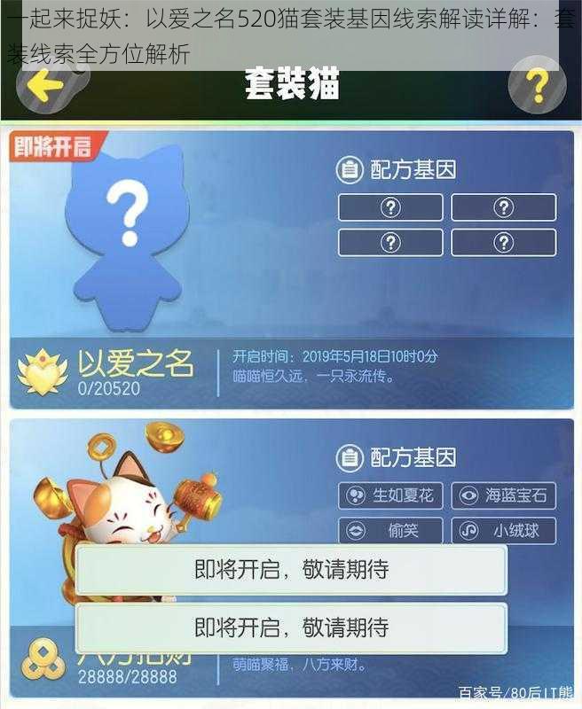 一起来捉妖:以爱之名520猫套装基因线索解读详解:套装线索全方位解析