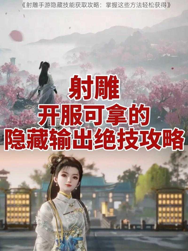 《射雕手游隐藏技能获取攻略:掌握这些方法轻松获得》